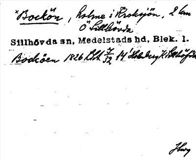 Bild på arkivkortet för arkivposten *Bockön