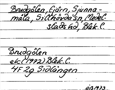 Bild på arkivkortet för arkivposten Brudgölen