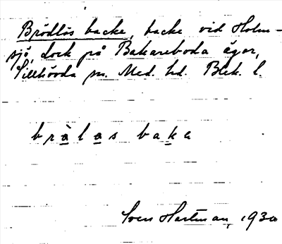 Bild på arkivkortet för arkivposten Brödlös backe