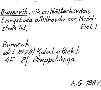 Bild på arkivkortet för arkivposten Bunnsvik