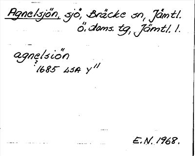 Bild på arkivkortet för arkivposten Agnelsjön