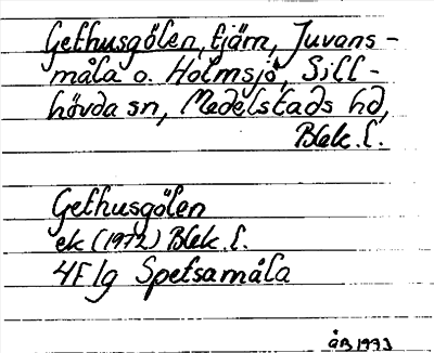 Bild på arkivkortet för arkivposten Gethusgölen
