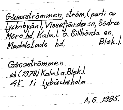 Bild på arkivkortet för arkivposten Gåsaströmmen