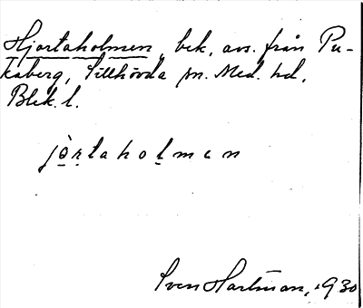 Bild på arkivkortet för arkivposten Hjortaholmen