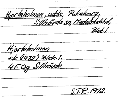 Bild på arkivkortet för arkivposten Hjortaholmen