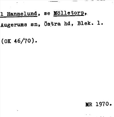 Bild på arkivkortet för arkivposten Hannelund