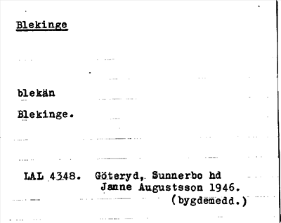 Bild på arkivkortet för arkivposten Blekinge