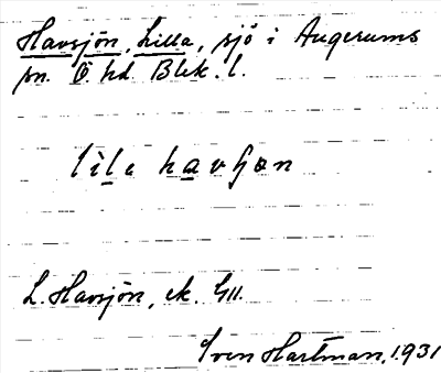 Bild på arkivkortet för arkivposten Havsjön, Lilla