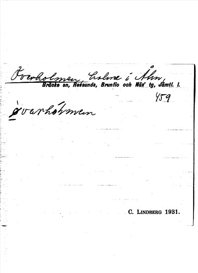 Bild på arkivkortet för arkivposten Överholmen