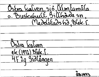 Bild på arkivkortet för arkivposten Östra kalven