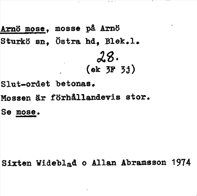 Bild på arkivkortet för arkivposten Arnö mose