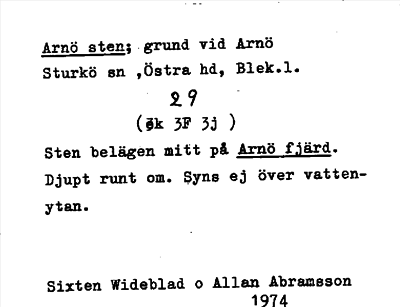 Bild på arkivkortet för arkivposten Arnö sten