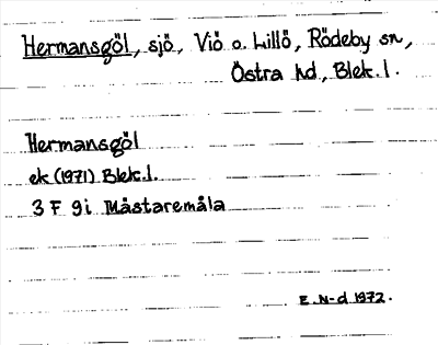 Bild på arkivkortet för arkivposten Hermansgöl