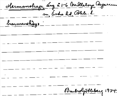 Bild på arkivkortet för arkivposten Hermanshage