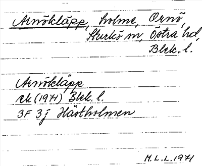 Bild på arkivkortet för arkivposten Arnökläpp