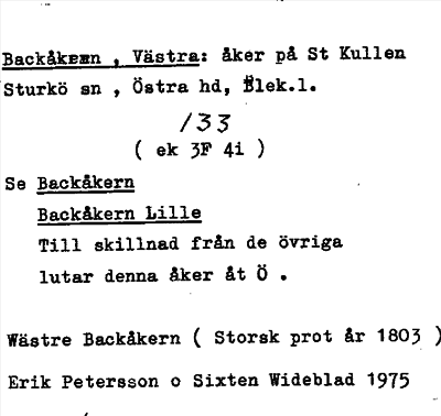 Bild på arkivkortet för arkivposten Backåkern, Västra