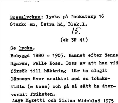 Bild på arkivkortet för arkivposten Bossalyckan
