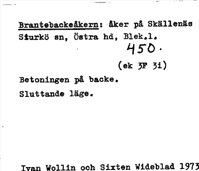 Bild på arkivkortet för arkivposten Brantebackeåkern