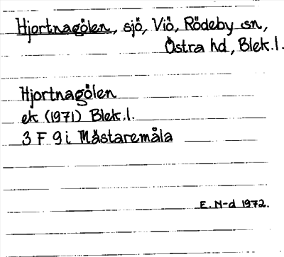 Bild på arkivkortet för arkivposten Hjortnagölen