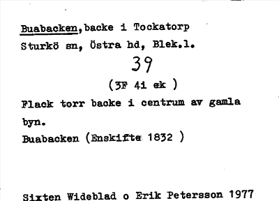 Bild på arkivkortet för arkivposten Buabacken