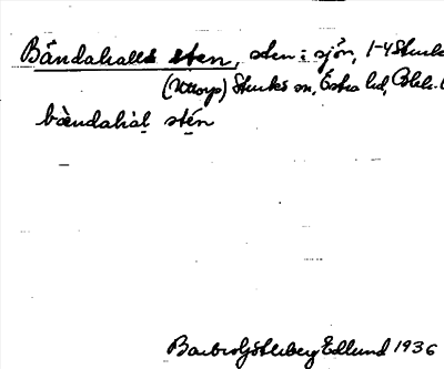 Bild på arkivkortet för arkivposten Bändahalls sten