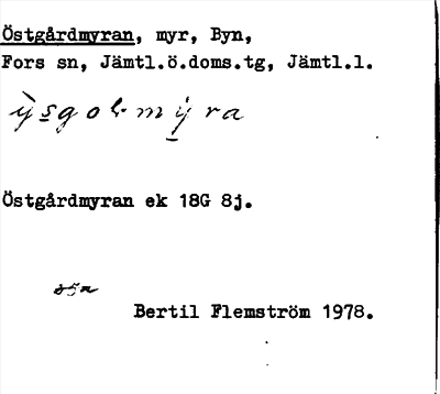 Bild på arkivkortet för arkivposten Östgårdmyran