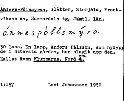 Bild på arkivkortet för arkivposten Anders-Pålsmyran