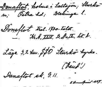 Bild på arkivkortet för arkivposten Danaflöt