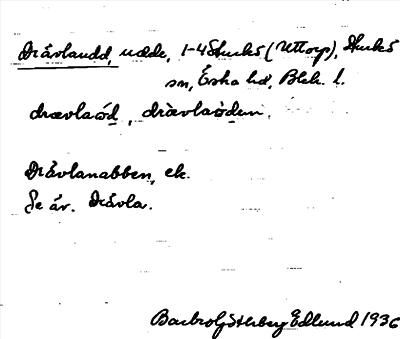 Bild på arkivkortet för arkivposten Drävlaudd