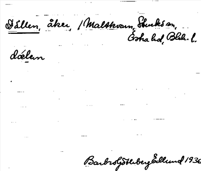 Bild på arkivkortet för arkivposten Dällen