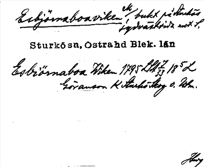 Bild på arkivkortet för arkivposten Esbjörnaboaviken