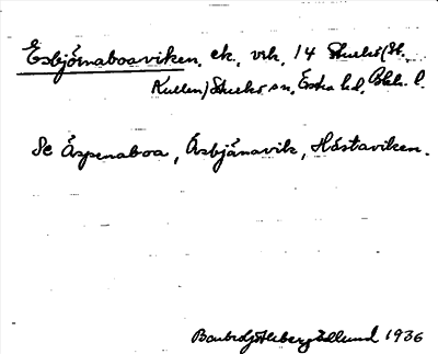 Bild på arkivkortet för arkivposten Esbjörnaboaviken