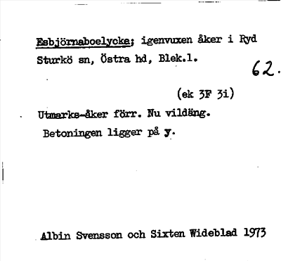 Bild på arkivkortet för arkivposten Esbjörnaboelycke