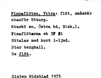 Bild på arkivkortet för arkivposten Finnaflöten, Yttra
