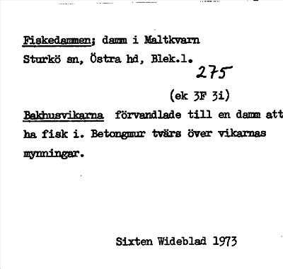 Bild på arkivkortet för arkivposten Fiskedammen