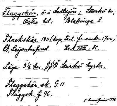 Bild på arkivkortet för arkivposten Flaggskär