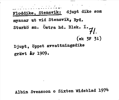 Bild på arkivkortet för arkivposten Floddike, Stensvik