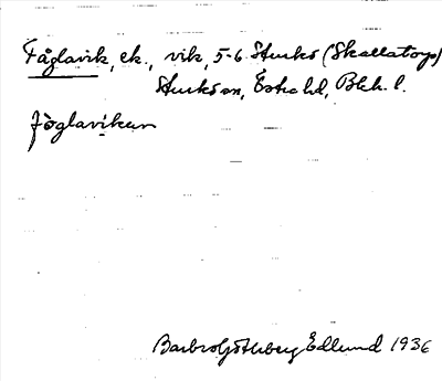 Bild på arkivkortet för arkivposten Fåglavik