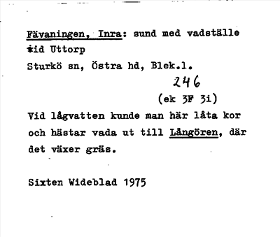 Bild på arkivkortet för arkivposten Fävaningen, Inra