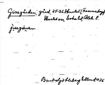 Bild på arkivkortet för arkivposten Gisagården