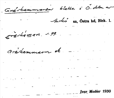Bild på arkivkortet för arkivposten Gräskammaren