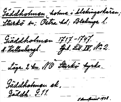 Bild på arkivkortet för arkivposten Gäddholmen
