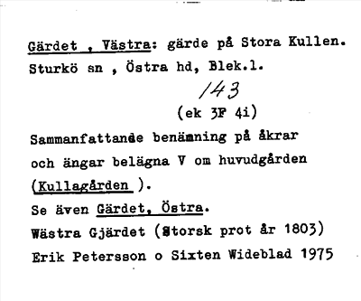 Bild på arkivkortet för arkivposten Gärdet, Västra