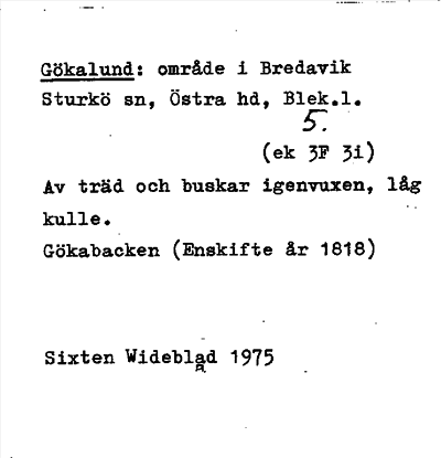 Bild på arkivkortet för arkivposten Gökalund