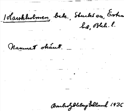 Bild på arkivkortet för arkivposten Harskholmen