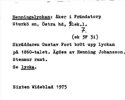 Bild på arkivkortet för arkivposten Henningalyckan