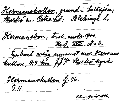 Bild på arkivkortet för arkivposten Hermanskullen