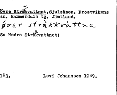 Bild på arkivkortet för arkivposten Övre Stråekvattnet