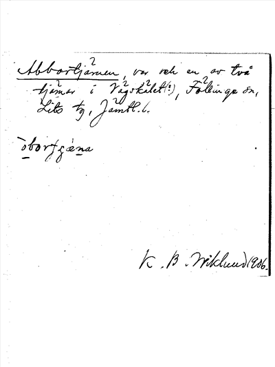 Bild på arkivkortet för arkivposten Abbortjärnen