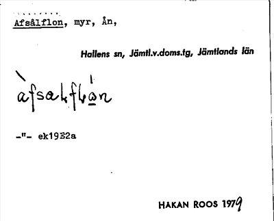 Bild på arkivkortet för arkivposten Afsålflon